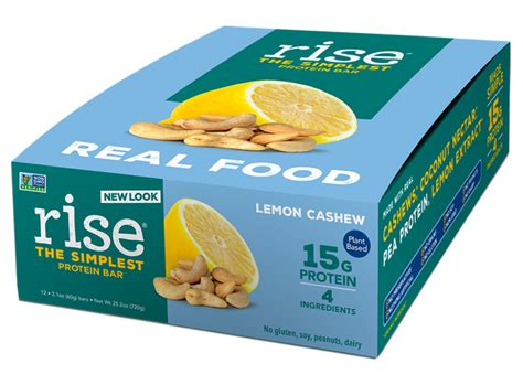 Lemon Cashew Protein Bars (12 pack) | 15g Pea Protein – Rise Bar