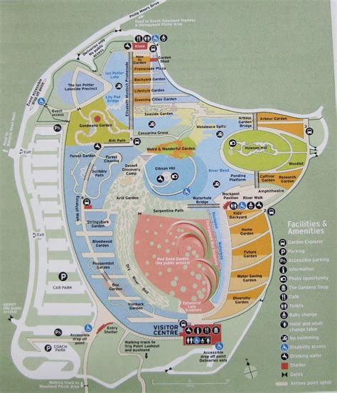 Royal botanic gardens Melbourne map - Royal botanic gardens map (Australia)