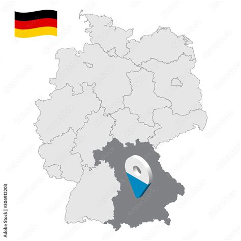 Location of Bavaria on map Federal Republic of Germany. 3d Bavarian ...