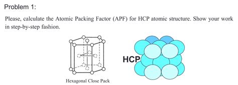 Solved Problem 1: Please, calculate the Atomic Packing | Chegg.com