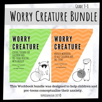 Anxiety bundle - Worry Creature by Hippo Counselor | TPT