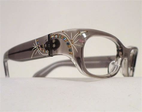 Rhinestone Cat Eye Eyeglass Frames France Grey-Black Eye