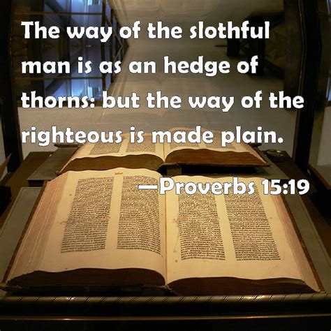 Proverbs 15:19 The way of the slothful man is as an hedge of thorns ...