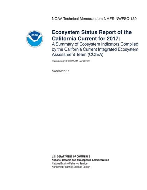 (PDF) Ecosystem Status Report of the California Current for 2017: A Summary of Ecosystem ...