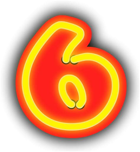 Free Clipart: Neon Numerals-6 | rwwgub