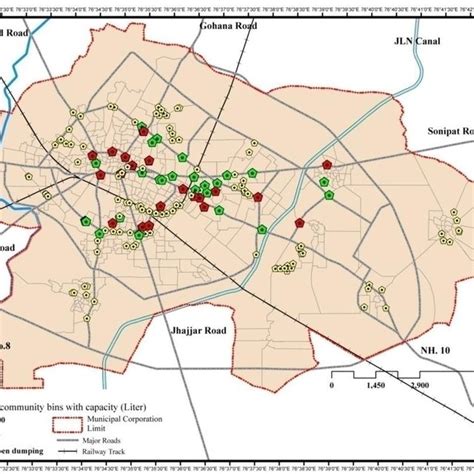 Location map of Community Bins and open dumps. | Download Scientific Diagram