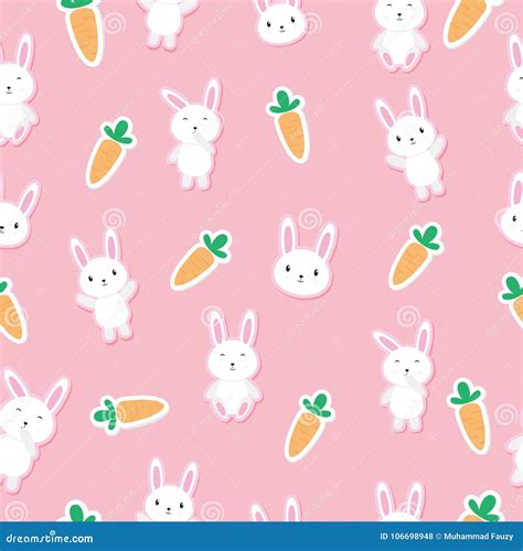 Cute Seamless Bunny Background Stock Vector - Illustration of baby, love: 106698948