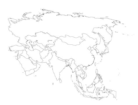 Blank Map of Asia Printable