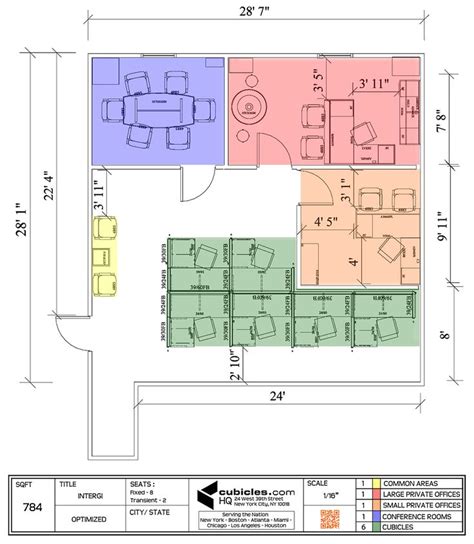 Cubicle Layout for 6 cubicles, 1 large private office, 1 common area, 1 ...