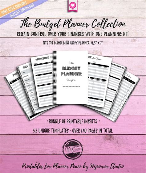 Mambi Mini Budget Planner Financial Planner Printable Inserts - Etsy