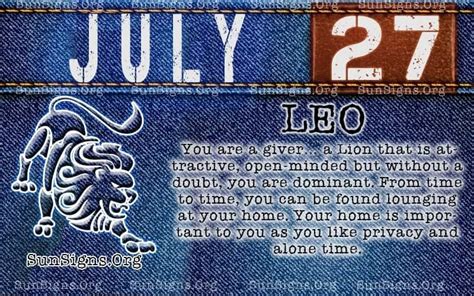 July 27 Birthday Horoscope Personality | Sun Signs