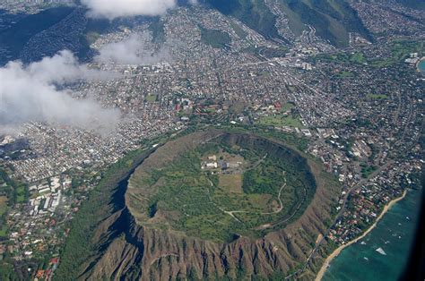 aerial view of Diamond Head Crater Photograph by David L Moore - Pixels