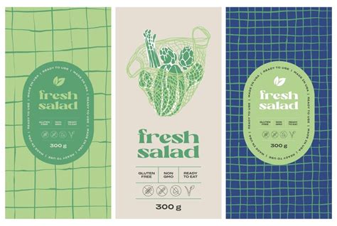 Premium Vector | Vector hand drawn food packaging label design template ...