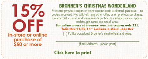 Bronner's Coupon