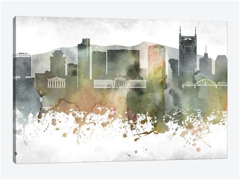 Nashville Skyline Canvas Art Print by WallDecorAddict | iCanvas