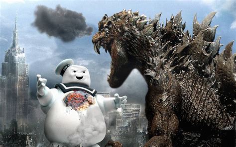 Godzilla vs The Stay Puft Marshmallow Man from Ghostbusters