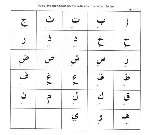 Arabic Alphabet Printable - Printable Templates