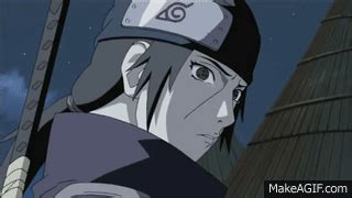 Itachi Crying as Sasuke's Kunai hits Itachi's Headband on Make a GIF