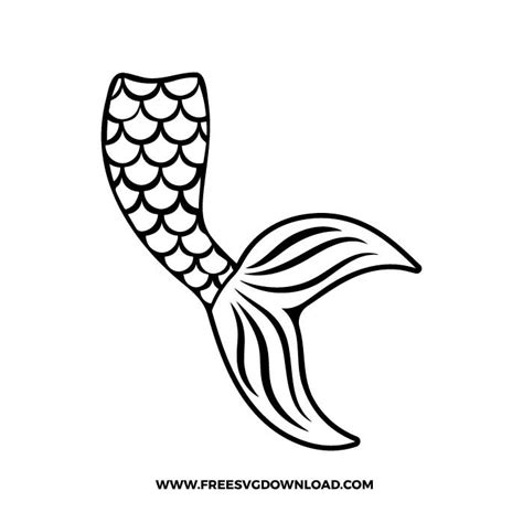 Mermaid Tail Outline SVG & PNG free cut files | Free SVG Download