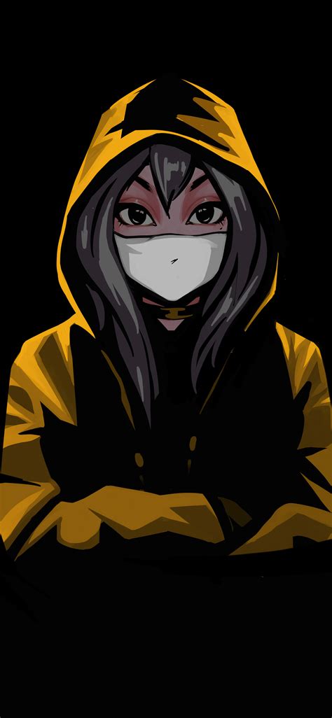 Hoodie Anime Girl Mask - Anime Wallpaper HD