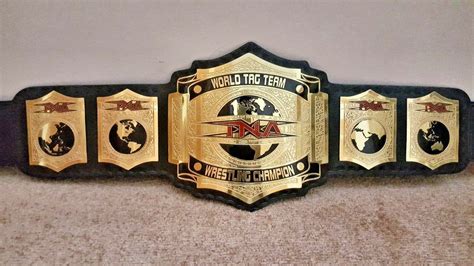 TNA World Tag Team Championship Title Belt Gold Plated Adult Size ...