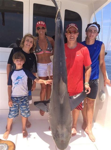 Jimbo Fisher and family caught a huge shark while fishing | Larry Brown ...