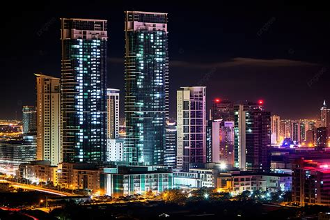 The Night View Of Skyscrapers Background, Architecture, Domestic Travel, City Background Image ...