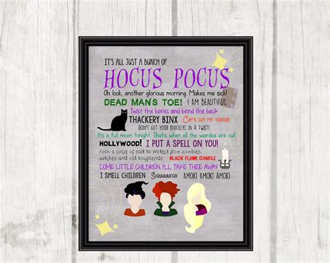 Hocus Pocus Movie Quotes Hocus Pocus Halloween Printable Halloween Decor 8x10 INSTANT DOWNLOAD ...