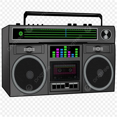 Boombox PNG Picture, Retro Eighties Boombox, Music, Radio, Grey PNG ...