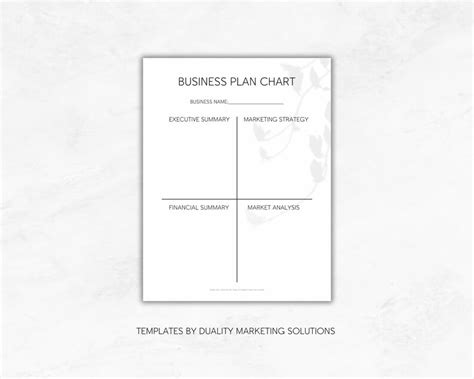 Business Plan Chart Template Small Business Template for Beginners ...