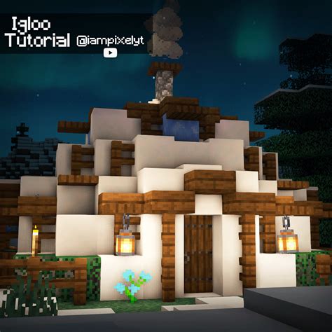 Minecraft | Igloo Base | Minecraft designs, Minecraft blueprints, Minecraft