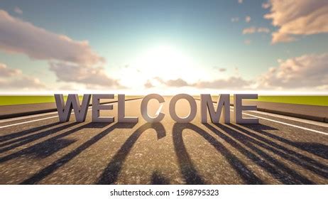 Welcome 3d Text On Street 3d 库存插图 1598795323 | Shutterstock