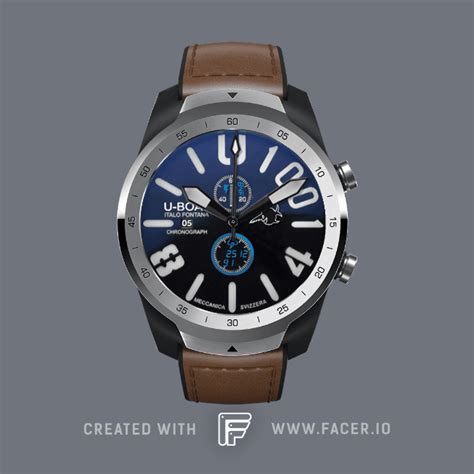 Black Magic - U-Boat Active black watch - watch face for Apple Watch, Samsung Gear S3, Huawei ...