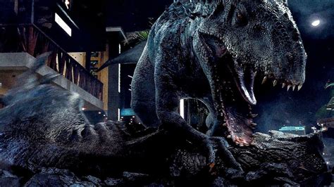 T Rex vs Indominus Rex Final Battle Scene Jurassic World 2015 Movie ...