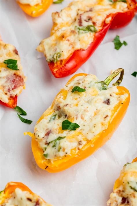 Cream Cheese Stuffed Mini Peppers - A Dash of Megnut