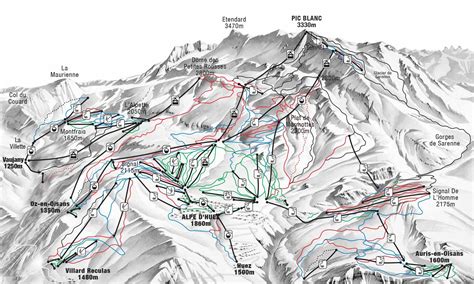 Alpe D Huez Piste Map - Map Of South America