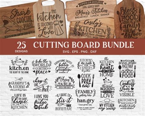 BUY 4 GET 50% OFF 25 Cutting Board Svg Bundle Dxf Eps Png - Etsy