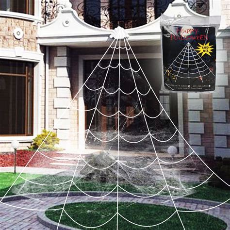 2020 Super Stretch Sector Giant Spider Web For Outdoor Halloween Decorations White From Ewin24 ...