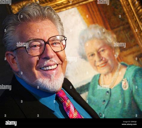 Rolf Harris chats to members of the press about his portrait of Her Majesty The Queen at the ...