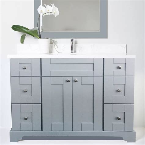 LUKX Bold Damian 42 inch Vanity Cabinet in Grey | The Home Depot Canada