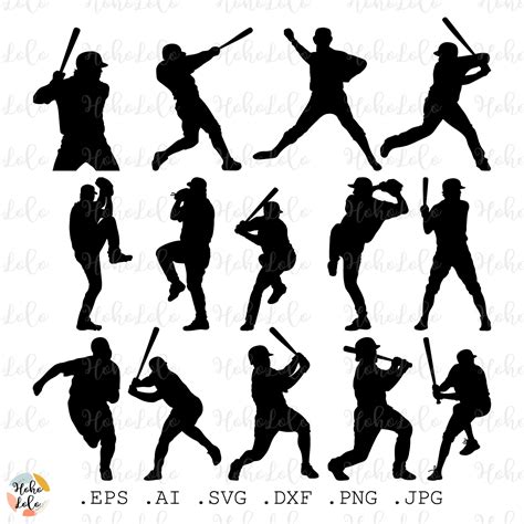 Baseball Player Svg Silhouette Set Cricut Sport Clipart Png - Inspire ...