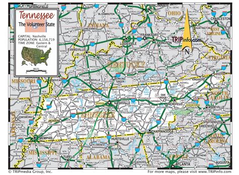 Detailed Map Of Tennessee Roads