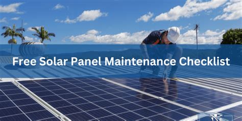 Free Solar Panel Maintenance Checklist PDF