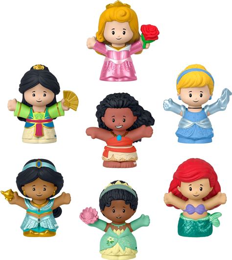 Fisher-Price Little People Disney Princess Toys, Set of 7 Character ...