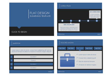 Flat Design Template - E-Learning Heroes | Elearning, Elearning templates, Elearning design