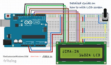 1602A LCD Display Arduino Connection (Blue Light White Text 16x2)