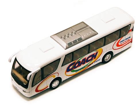 Coach Bus, White - Kinsmart 7101D - 7" Diecast Model Toy Car (Brand New ...