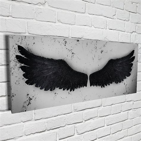 Angel Wings Black Lucifer Art Canvas Wall Art Pop | Etsy