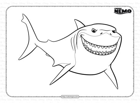 Finding Nemo Shark Bruce Coloring Pages