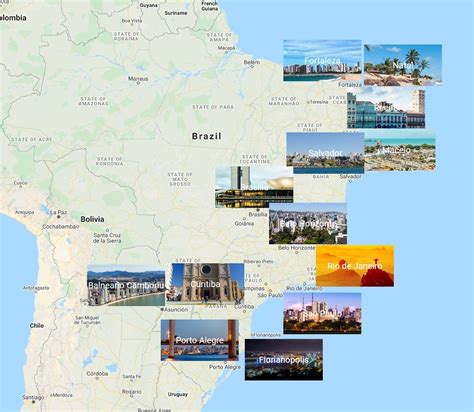 Cities map of Brazil - OrangeSmile.com